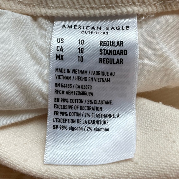 American Eagle Curvy High Rise Kick Boot Corduroy Pants Cream 10 Cottagecore - Picture 9 of 10